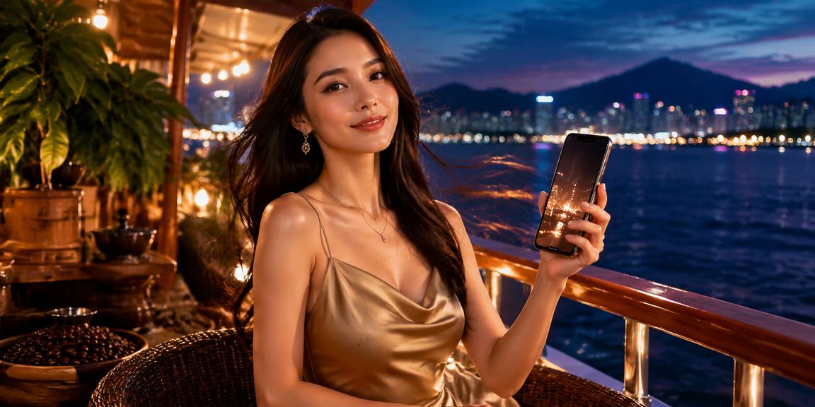 Người dùng tại Quy Nhơn ngồi cà phê dùng iPhone truy cập nền tảng giải trí trực tuyến